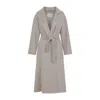 Max Mara Ludmilla Cashmere Coat With Notched Collar And Tonal Belt In Gray
