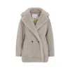 Max Mara Olga Teddy Beige Alpaca Coat In Gray