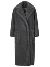 Max Mara Kadiak Oversized Alpaca And Wool Teddy Coat In Grey