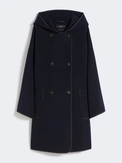 Max Mara Coat In Double-faced Wool Broadcloth In Blue