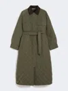 Max Mara Coat In Water-repellent Taffeta In Green