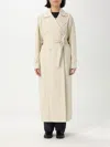 Max Mara Knit-sleeve Trench Coat In Beige