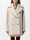 Max Mara Double-breasted Long-sleeved Coat In Beige