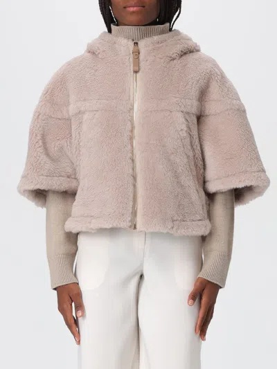 MAX MARA FUR COAT MAX MARA WOMAN COLOR BEIGE,h29974022