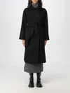 Max Mara Black Manuela Icon Coat In Zibeline Camel In Black