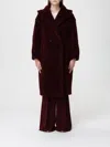 Max Mara Cherry Tedgirl Teddy Bear Icon Coat Coat In Burgundy