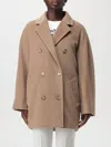 Max Mara Pastel Pink Wool Blend Rebus Coat In Camel