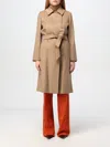 Max Mara Belted Long-sleeved Coat In Camel