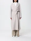 Max Mara Virgin Wool Wrap Coat In White