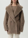 Max Mara Espero Teddy Short Coat In Sand