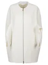 Max Mara Zip-front Coat In White