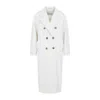 Max Mara Madame Double-breasted Wool Coat In White
