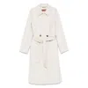 Max Mara Leather Coats In White