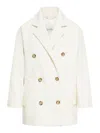 Max Mara Ivory Wool Blend Rebus Coat In White