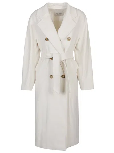 Max Mara White Madame Double-breasted Coat Women