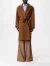 Max Mara Belted Waist Camel Coat With Detachable Belt In Brown