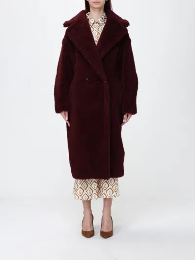 Max Mara Coat Woman In Burgundy