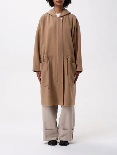 Max Mara Coat Woman Camel In Brown