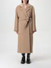 Max Mara Woman Coat Sand Size 10 Virgin Wool, Cashmere