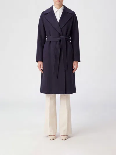Max Mara Coat Woman Color Blue In Multi