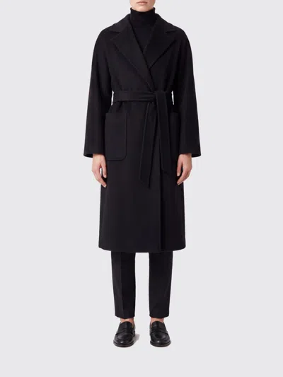 Max Mara Coat Woman Color Brown In Animal Print
