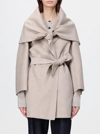 Max Mara Coat Woman Color Ivory In Neutral