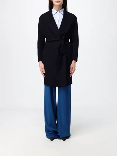Max Mara Coat Woman Color Navy In Multi