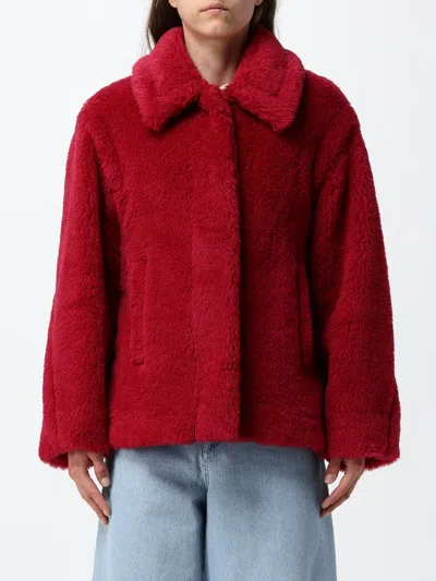 Max Mara Mxmtritone Collarless Jacket In Red