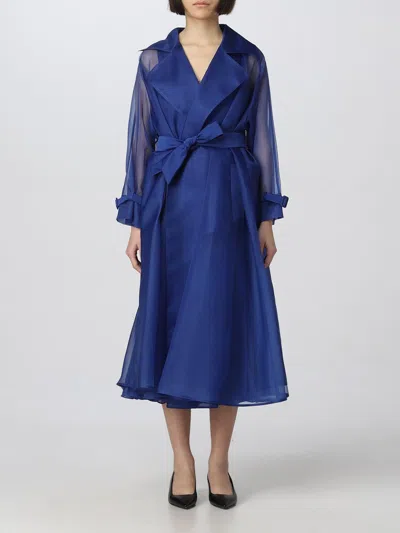 Max Mara Coat Woman Gnawed Blue