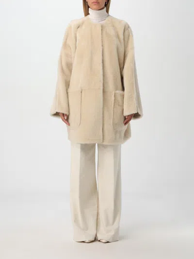 Max Mara Coat Woman Ivory Women In Cream