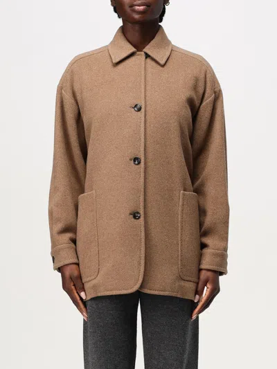 Max Mara Coat Woman Leather Women In Brown