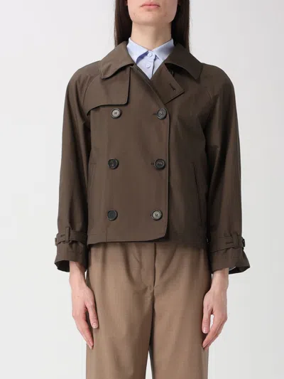 Max Mara Coat  Woman Color Green In Brown