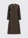Max Mara Quilted Coat In Technical Fabric In Brown