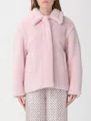 Max Mara Mxmfuggito Collared Faux Fur Coat In Pink