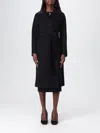 Max Mara Studio Blue Virgin Wool Coat In Black