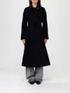 Max Mara Blue Long Wrap Coat In Black