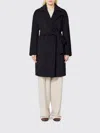 Max Mara Long Sleeve Coat In Blue