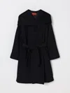 Max Mara Wool Broadcloth Robe Coat In Black
