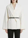 Max Mara Belted Wool Coat In White
