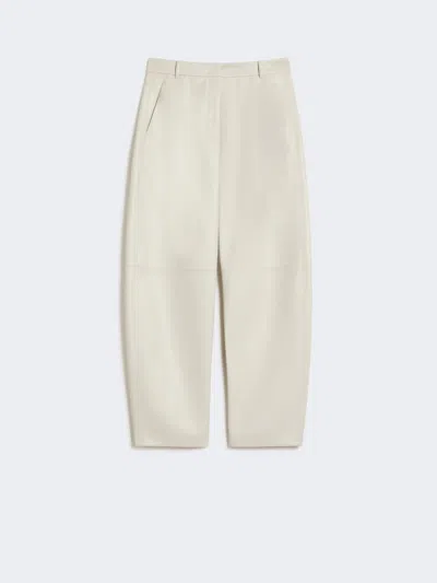 Max Mara Coated Fabric Barrel-leg Trousers In Neutral