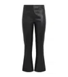 Max Mara Coated Fabric Flared Trousers In Black