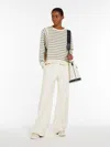 Max Mara Coated Fabric Palazzo Trousers In Ivory
