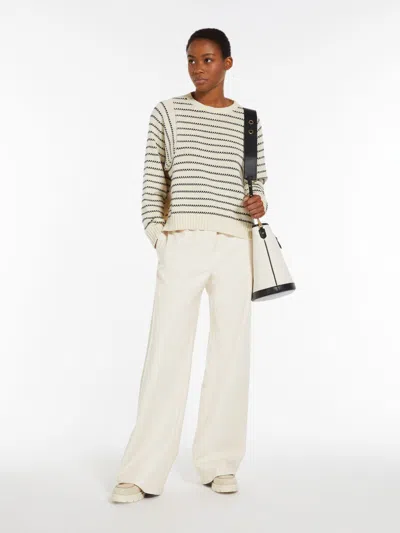 Max Mara Coated Fabric Palazzo Trousers In Brown