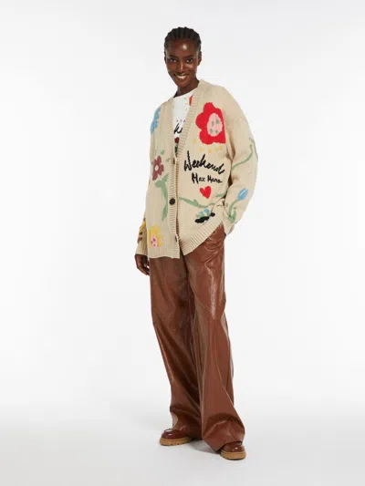 Max Mara Coated Fabric Palazzo Trousers In Tobacco