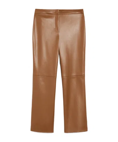 Max Mara Coated Fabric Pants In Brown