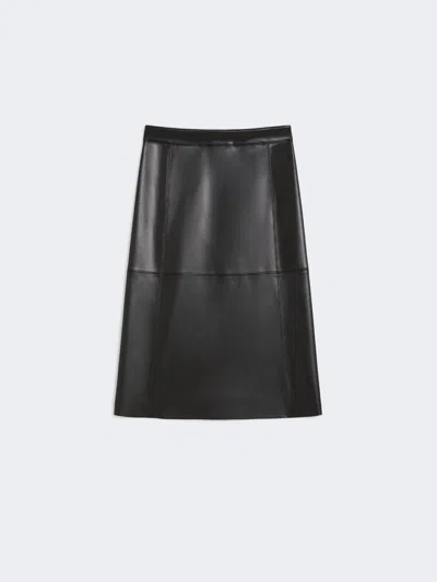 Max Mara Coated Fabric Skirt In Black
