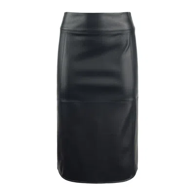 Max Mara Coated Fabric Skirt In Blue