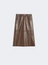 Max Mara Coated Fabric Skirt In Brown