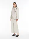 Max Mara Coated Fabric Trousers In Ecru