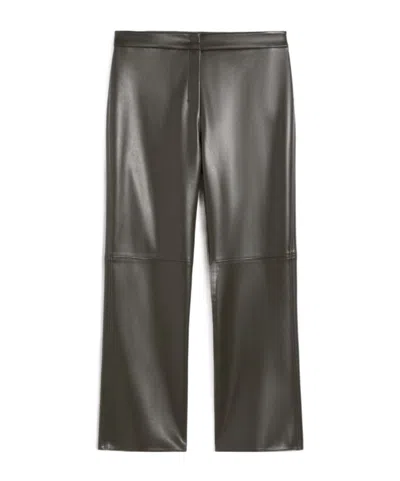 Max Mara Coated Fabric Slim Trousers In Green
